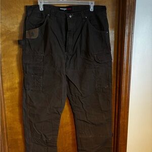 2 Pair Wrangler Men's Deep Brown Cargo Work Pants